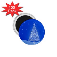 Blue White Christmas Tree 1 75  Magnets (100 Pack)  by yoursparklingshop