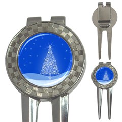 Blue White Christmas Tree 3-in-1 Golf Divots by yoursparklingshop