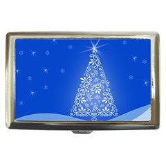 Blue White Christmas Tree Cigarette Money Cases by yoursparklingshop