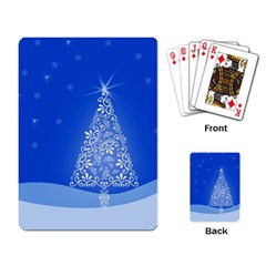 Blue White Christmas Tree Playing Card by yoursparklingshop