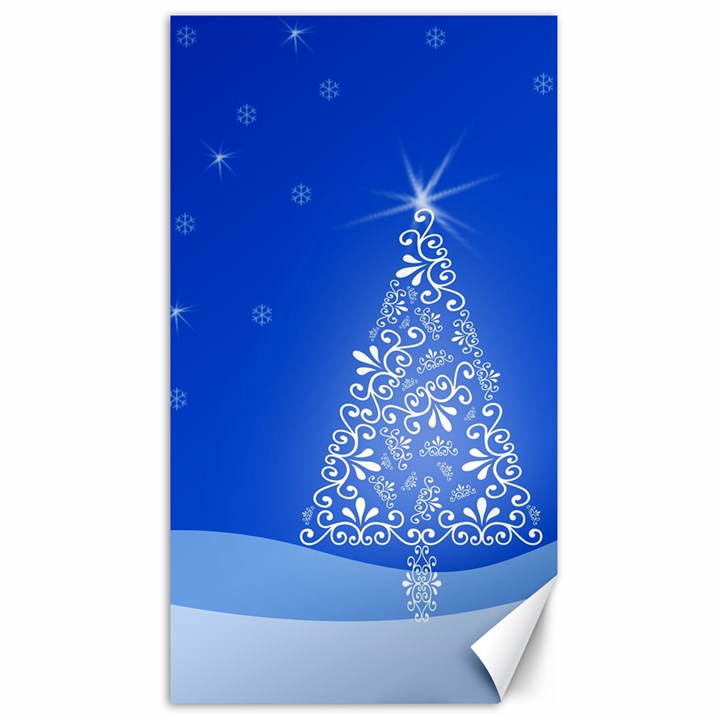 Blue White Christmas Tree Canvas 40  x 72  