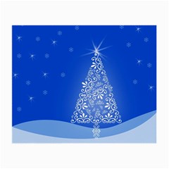 Blue White Christmas Tree Small Glasses Cloth (2-side) by yoursparklingshop