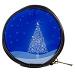 Blue White Christmas Tree Mini Makeup Bags Front