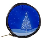 Blue White Christmas Tree Mini Makeup Bags Back