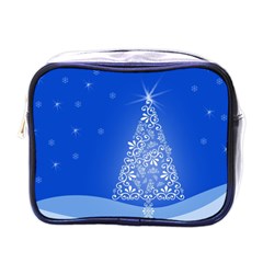 Blue White Christmas Tree Mini Toiletries Bags by yoursparklingshop