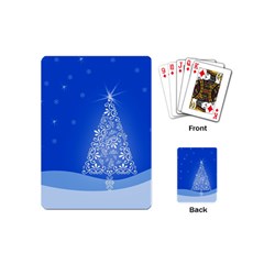 Blue White Christmas Tree Playing Cards (mini)  by yoursparklingshop