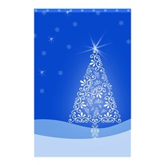 Blue White Christmas Tree Shower Curtain 48  X 72  (small)  by yoursparklingshop