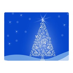 Blue White Christmas Tree Double Sided Flano Blanket (mini)  by yoursparklingshop