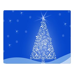 Blue White Christmas Tree Double Sided Flano Blanket (large)  by yoursparklingshop