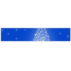 Blue White Christmas Tree Flano Scarf (large) by yoursparklingshop