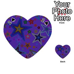 Purple Christmas Party Stars Playing Cards 54 (heart)  by yoursparklingshop