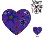 Purple Christmas Party Stars Playing Cards 54 (Heart)  Front - Spade2