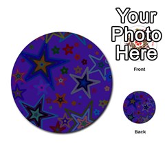 Purple Christmas Party Stars Multi-purpose Cards (round)  by yoursparklingshop