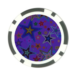 Purple Christmas Party Stars Poker Chip Card Guards (10 Pack)  by yoursparklingshop