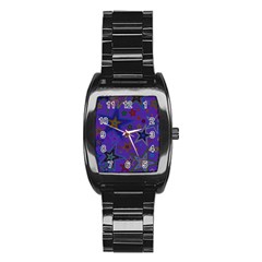 Purple Christmas Party Stars Stainless Steel Barrel Watch by yoursparklingshop