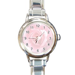 Pink White Love Rose Round Italian Charm Watch by yoursparklingshop