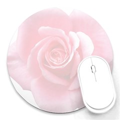 Pink White Love Rose Round Mousepads by yoursparklingshop