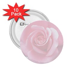 Pink White Love Rose 2 25  Buttons (10 Pack)  by yoursparklingshop