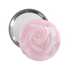 Pink White Love Rose 2 25  Handbag Mirrors by yoursparklingshop