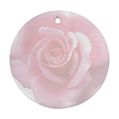 Pink White Love Rose Round Ornament (two Sides)  by yoursparklingshop