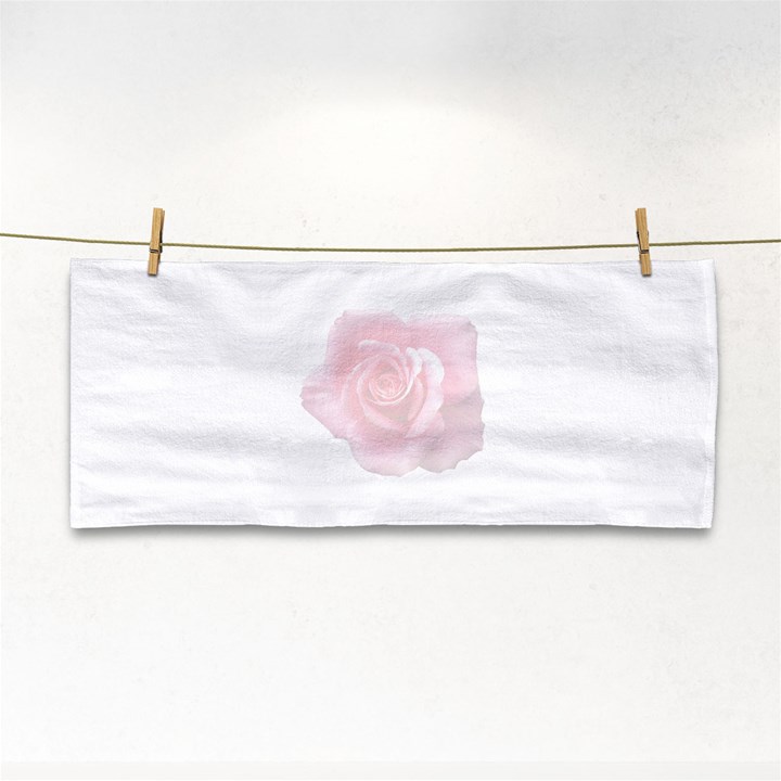 Pink White Love Rose Hand Towel