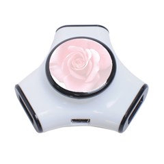 Pink White Love Rose 3-port Usb Hub by yoursparklingshop