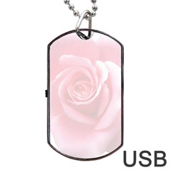 Pink White Love Rose Dog Tag Usb Flash (one Side) by yoursparklingshop