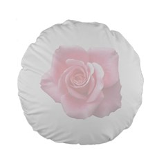 Pink White Love Rose Standard 15  Premium Round Cushions by yoursparklingshop