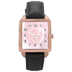 Pink White Love Rose Rose Gold Leather Watch  by yoursparklingshop