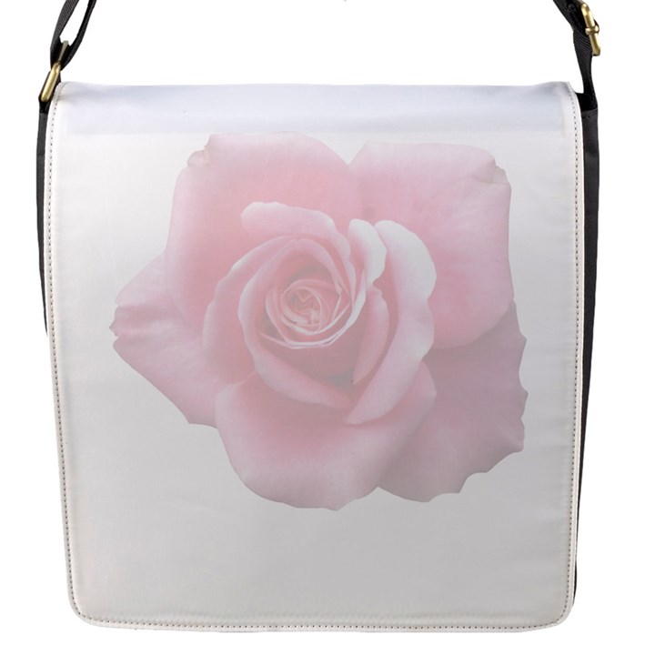 Pink White Love Rose Flap Messenger Bag (S)