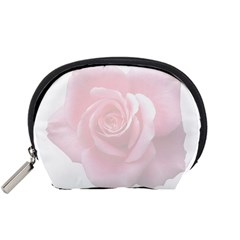 Pink White Love Rose Accessory Pouches (small)  by yoursparklingshop