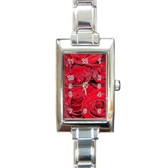 Red Love Roses Rectangle Italian Charm Watch by yoursparklingshop