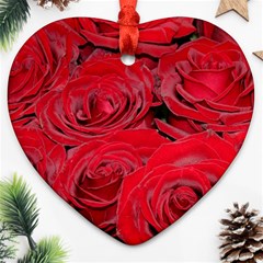 Red Love Roses Ornament (heart)  by yoursparklingshop