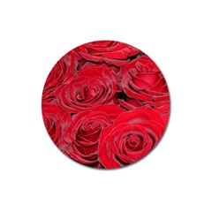 Red Love Roses Magnet 3  (round) by yoursparklingshop