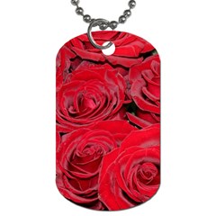 Red Love Roses Dog Tag (one Side) by yoursparklingshop