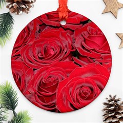 Red Love Roses Round Ornament (two Sides)  by yoursparklingshop