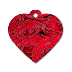 Red Love Roses Dog Tag Heart (one Side) by yoursparklingshop