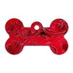 Red Love Roses Dog Tag Bone (One Side) Front