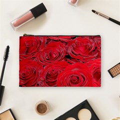 Red Love Roses Cosmetic Bag (medium)  by yoursparklingshop