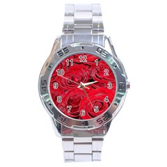 Red Love Roses Stainless Steel Analogue Watch by yoursparklingshop