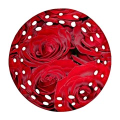 Red Love Roses Round Filigree Ornament (2side) by yoursparklingshop