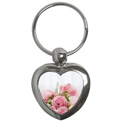 Romantic Pink Flowers Key Chains (heart)  by yoursparklingshop