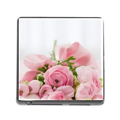 Romantic Pink Flowers Memory Card Reader (square) by yoursparklingshop