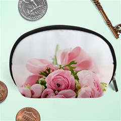 Romantic Pink Flowers Accessory Pouches (large)  by yoursparklingshop