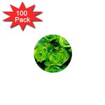 Festive Green Glitter Roses Valentine Love  1  Mini Magnets (100 pack)  Front