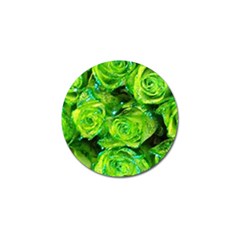 Festive Green Glitter Roses Valentine Love  Golf Ball Marker (4 Pack) by yoursparklingshop