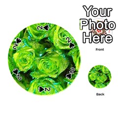 Festive Green Glitter Roses Valentine Love  Playing Cards 54 (round)  by yoursparklingshop