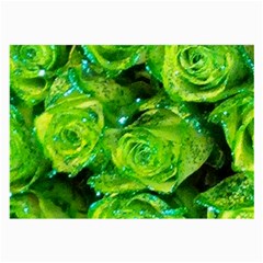 Festive Green Glitter Roses Valentine Love  Large Glasses Cloth by yoursparklingshop