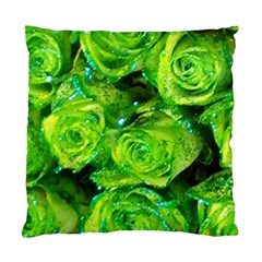 Festive Green Glitter Roses Valentine Love  Standard Cushion Case (two Sides) by yoursparklingshop