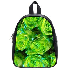 Festive Green Glitter Roses Valentine Love  School Bags (small)  by yoursparklingshop